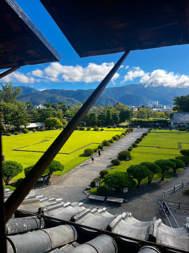 Uitzicht vanuit Matsumoto Castle